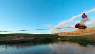Human Slingshot Slip and Slide